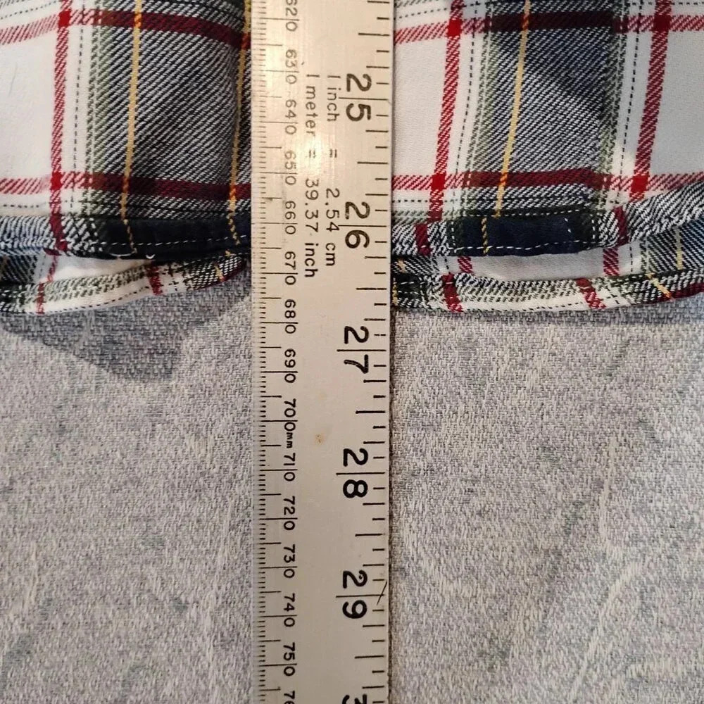 Alfred Sung Pure Blue/White Plaid Lg Sleeve Western Pearl Snap Shirt  Size Small - Picture 8 of 8